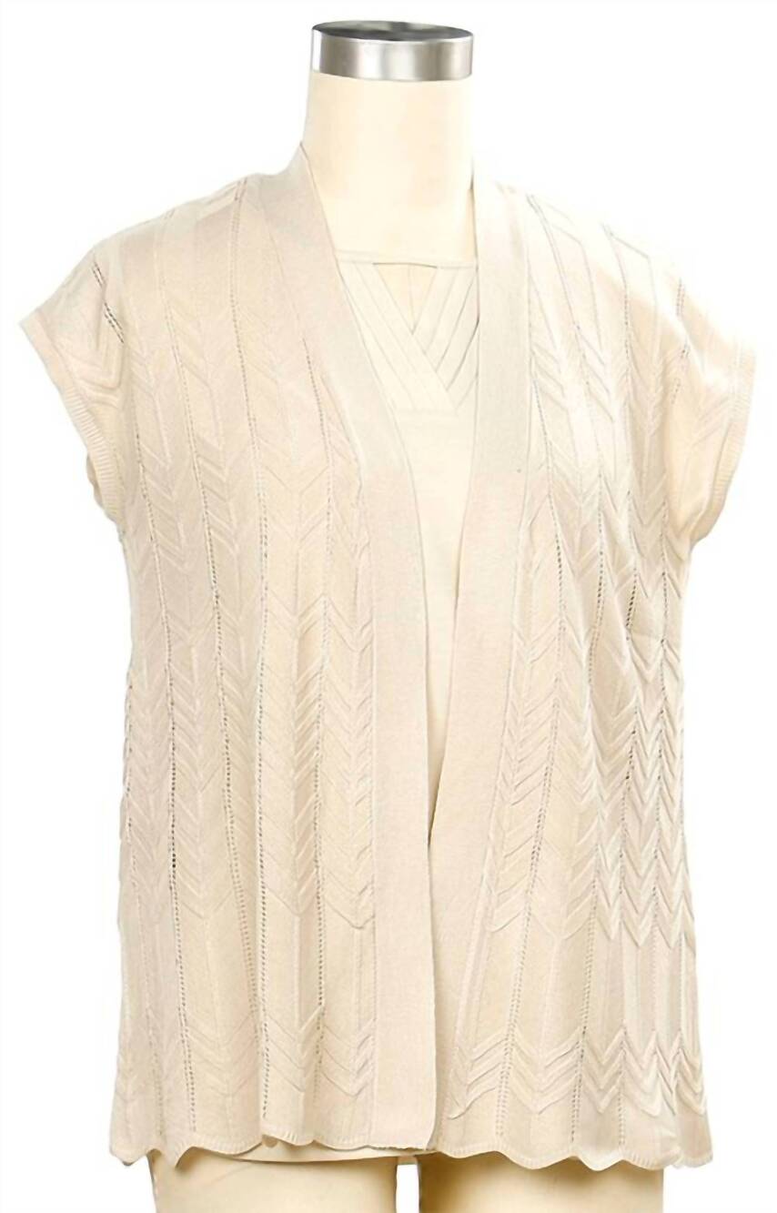 NEW SOUTHERN LADY women's amira drop sweater vest in oyster